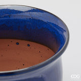 edg enzo de gasperi edg enzo de gasperi set 3 pz vaso cachepot bombato h 32 cm h 24 cm h 20 cm ceramica blu ean 8059824615329