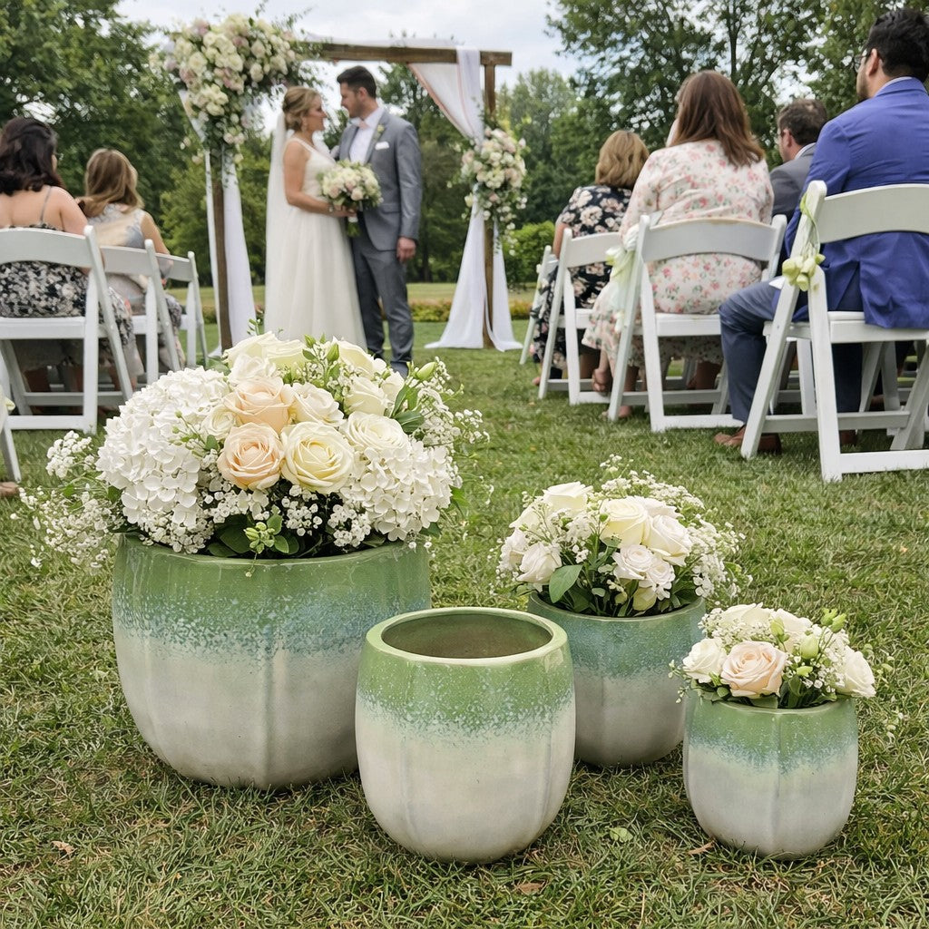 edg enzo de gasperi edg enzo de gasperi set 4 pz vaso glaze atlas spicchi ciotola h 41 cm h 32 cm h 26 cm h 18 cm waterproof mix verde ean 8059824608772