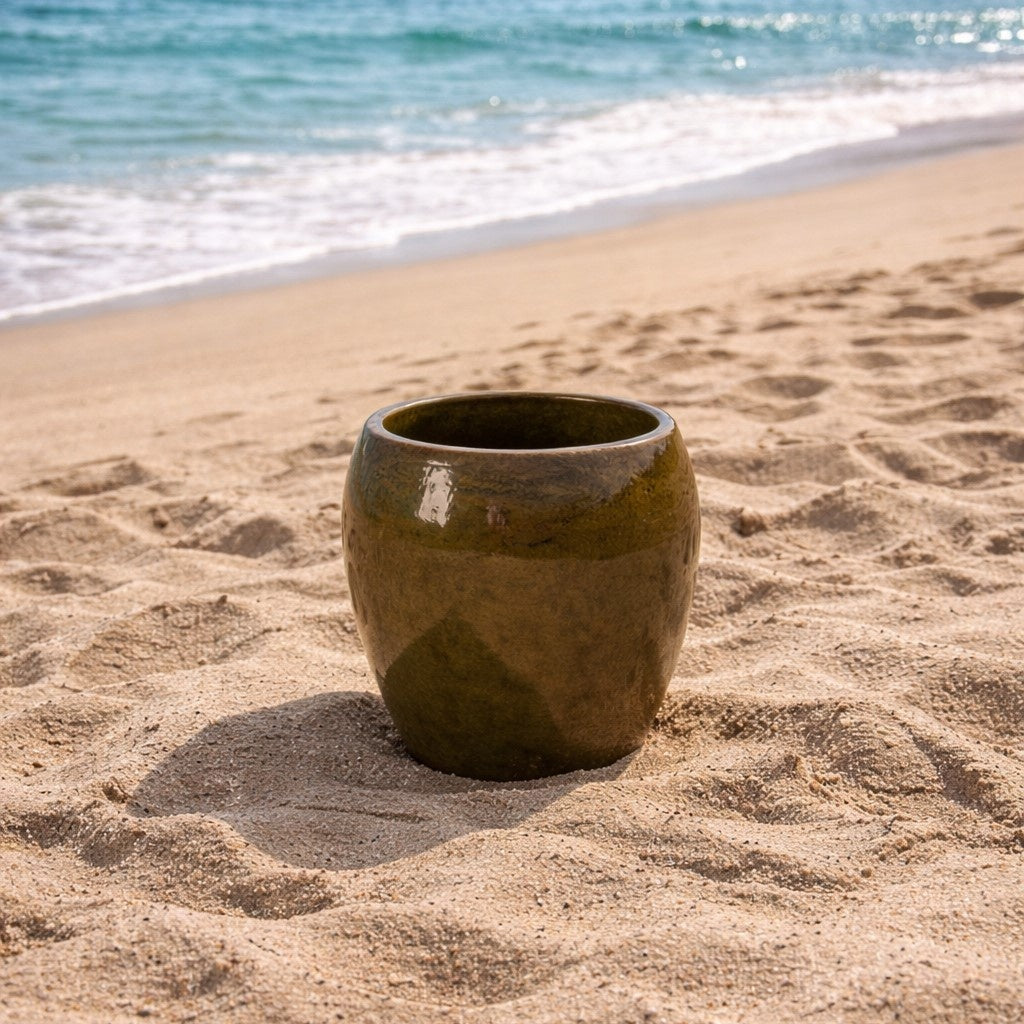 edg enzo de gasperi edg enzo de gasperi set 4 pz vaso glaze bombato h 68 cm h 52 cm h 42 cm h 32 cm waterproof olive ean 8059824011541