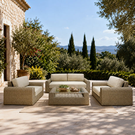 edg enzo de gasperi edg enzo de gasperi set giardino light grey relax simil rattan 4 pezzi 3 divani e 1 tavolino da esterno ean 8059824636263