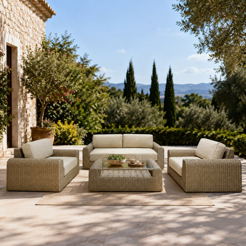 edg enzo de gasperi edg enzo de gasperi set giardino light grey relax simil rattan 4 pezzi 3 divani e 1 tavolino da esterno ean 8059824636263