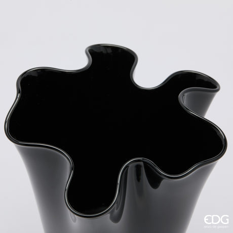 edg enzo de gasperi edg enzo de gasperi vaso drappo nida h 29 cm vetro nero ean 8031295822239