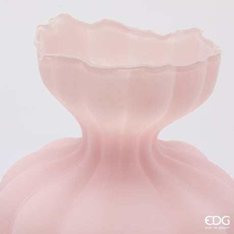 edg enzo de gasperi edg enzo de gasperi vaso flow sinuoso h 32 cm d 26 cm waterproof vetro satinato rosa ean 8059824630698