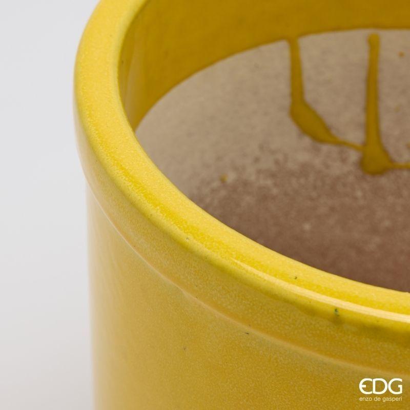 edg enzo de gasperi edg enzo de gasperi vaso glaze cilindro h 23 cm d 245 cm ceramica waterproof colore giallo ean 8059824645210