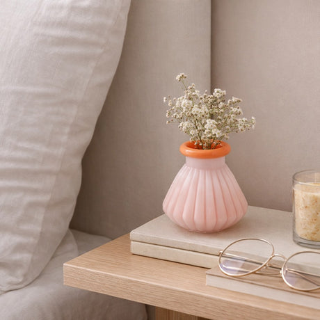 edg enzo de gasperi edg enzo de gasperi vaso righe con bordo h 13 cm d 12 cm waterproof vetro coral ean 8059824619297