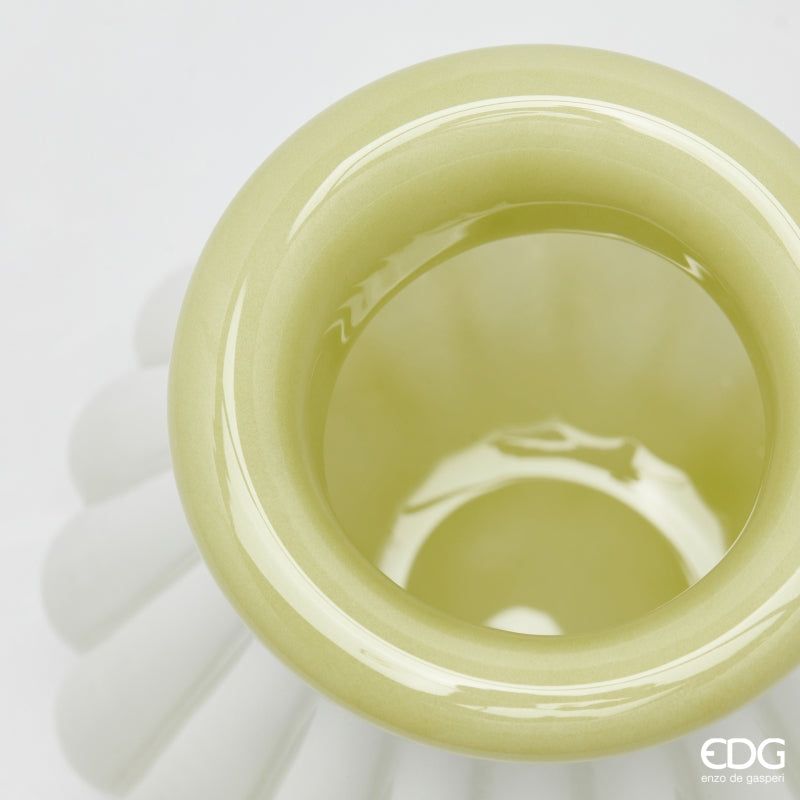 edg enzo de gasperi edg enzo de gasperi vaso righe con bordo h 20 cm d 16 cm waterproof vetro verde chiaro ean 8059824619136