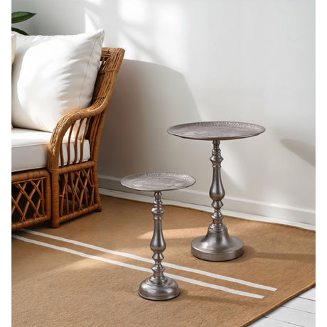 fade fade set 2 tavolini layla in metallo argento 55 x 73 cm 42 x 66 cm tavolini moderni da salotto ean 8016175583240