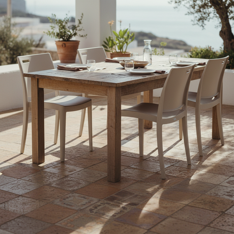 Sedia Grosfillex Clip lino, fibra di vetro anti-UV, 48×50×81 cm, impilabile. Ideale per dehors, terrazza e contract ean 35200581