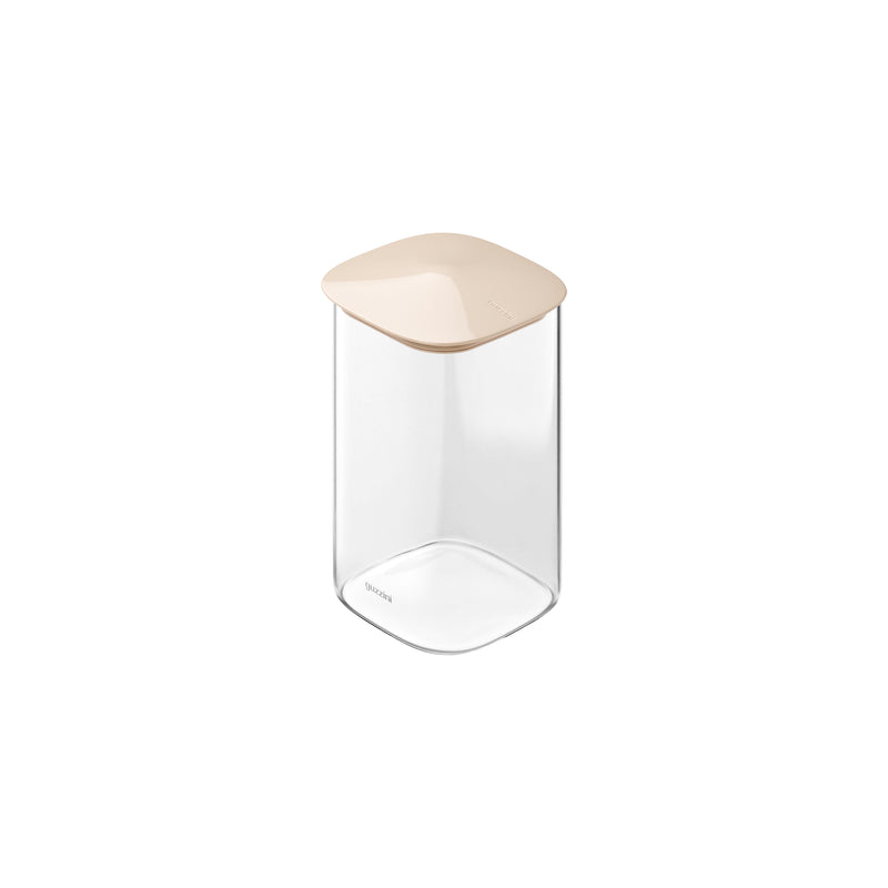 guzzini guzzini barattolo rettangolare fresh style 1 300 ml vetro tappo beige ean 8008392421818