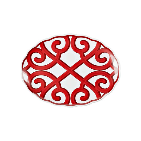guzzini guzzini vassoio ovale grande natalizio harmonia melamina 515 x 38 cm table decor bianco rosso ean 8008392412519