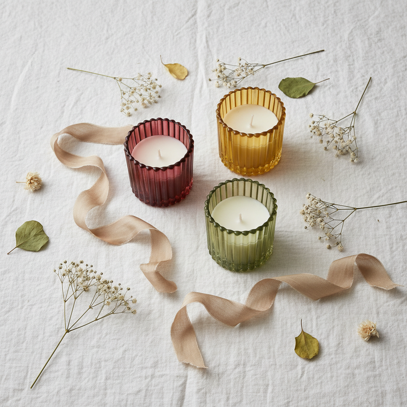Candela in vetro colorato Etm Color Verre H 9 cm, venduta singolarmente. Decorazione e bomboniera per cerimonie ed eventi.