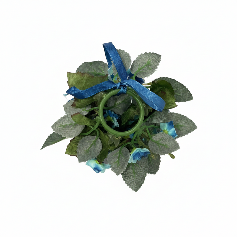 arpimex ar candlering roselline blu - giro porta candela fiori blu foglie - decorazione tavola  ean 8018318016097