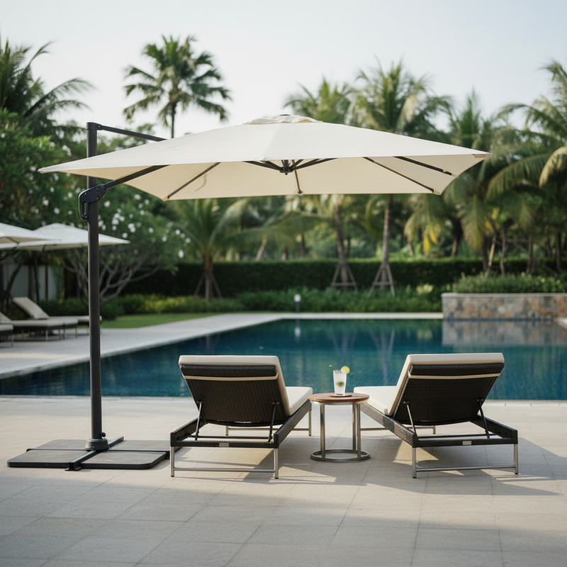 moia greenwood moia greenwood ombrellone colorado 3 x 4 m in alluminio antracite ombrellone outdoor con telo in poliestere ecru design moderno ean 8013054837746