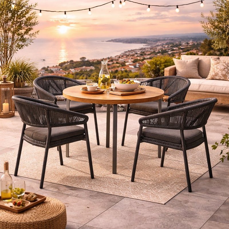 moia greenwood moia greenwood sedia poltrona perugia con cuscino in alluminio antracite poltrona outdoor design con corda antracite e cuscini grigi ean 8013054835346