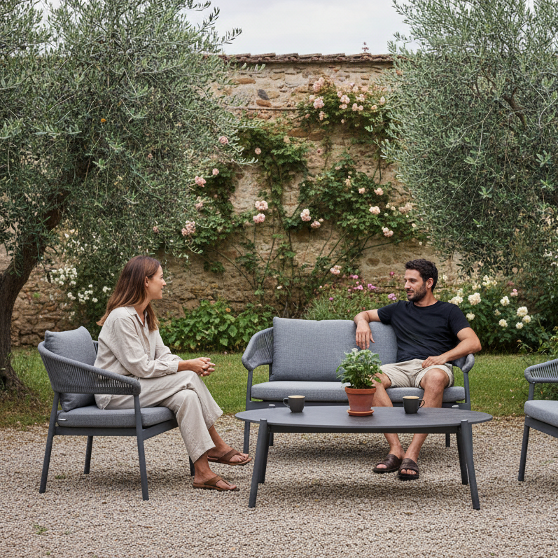moia greenwood moia greenwood salotto cap ferrat in alluminio antracite con schienale antracite set giardino design moderno outdoor ean 8013054835032