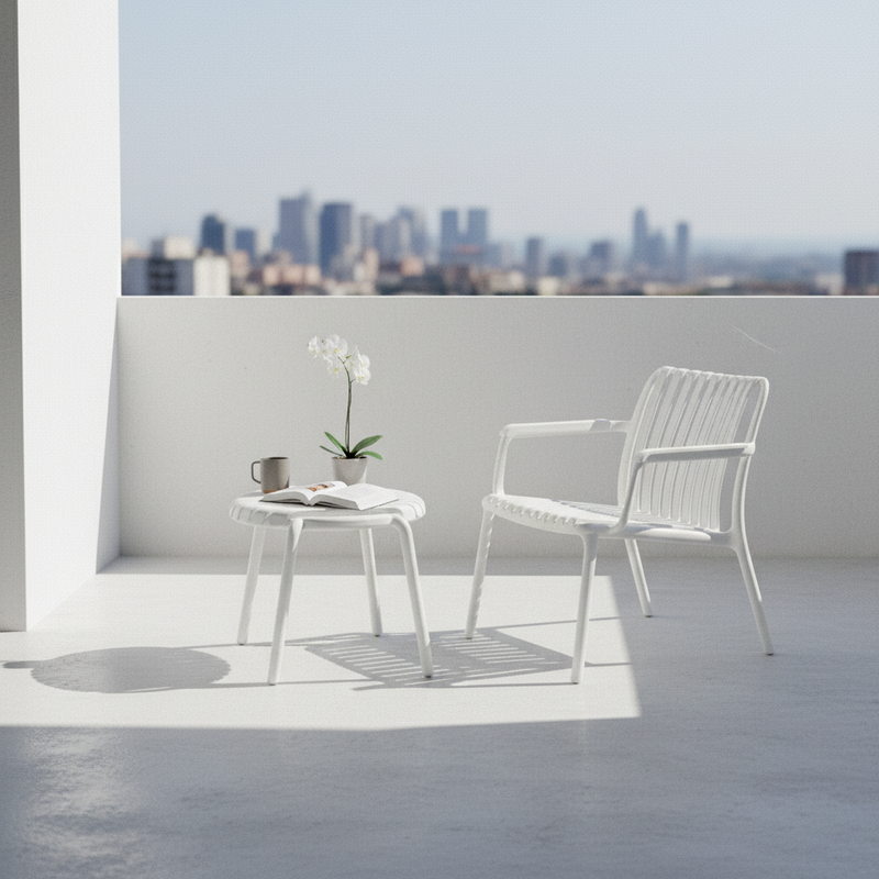 moia greenwood moia greenwood tavolino balcony set valencia in resina bianco tavolino in polipropilene con fibra di vetro design outdoor ean 8013054838156