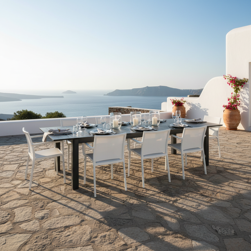 moia greenwood moia greenwood tavolo santorini allungabile 265330398x110 cm alluminio antracite tavolo outdoor design moderno estensibile ean 8013054834905