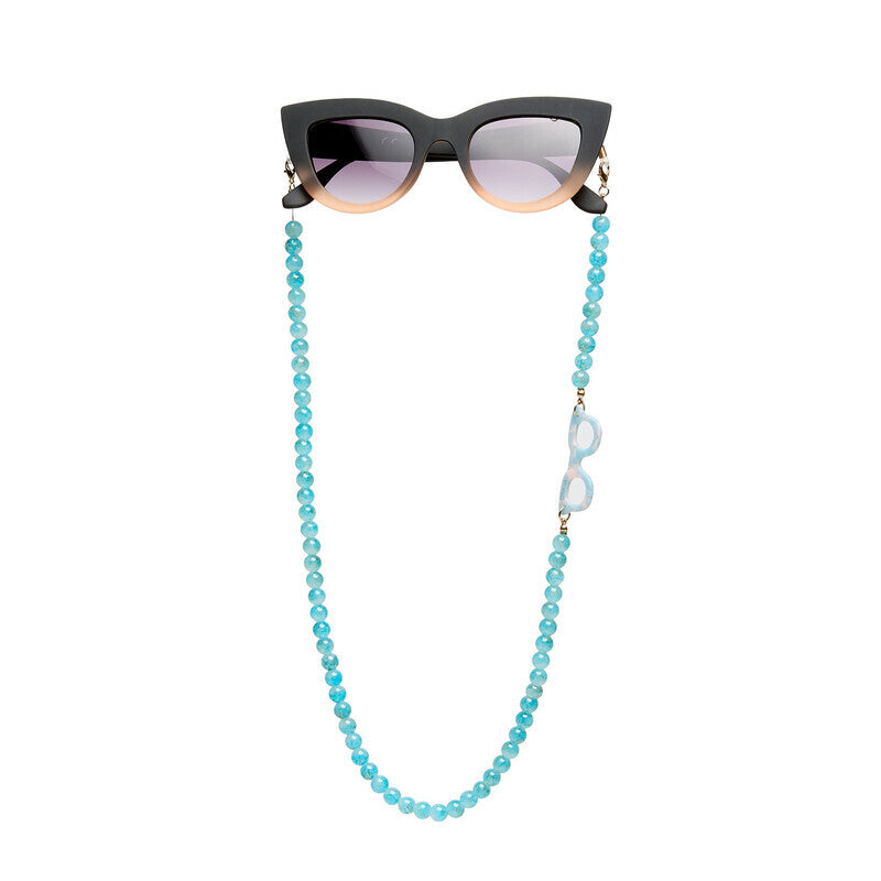 okkia okkia collana bijoux con palline in vetro per occhiali e mascherina colore acquamarina ean 8056211376085