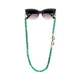 okkia okkia collana bijoux con palline in vetro per occhiali e mascherina colore emerald ean 8056211376047