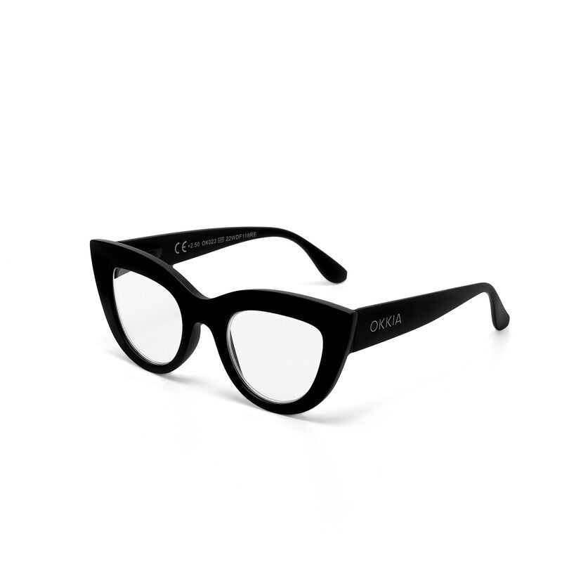 okkia okkia occhiale da lettura mod claudia premontato gatto soft touch spring nero diottrie 2 50 ean 8055773192942
