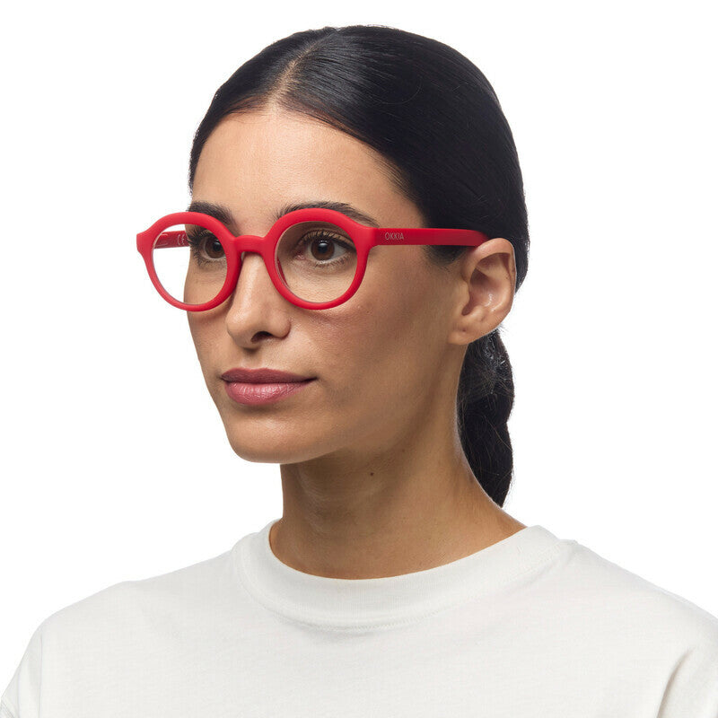 okkia okkia occhiale da lettura mod lauro premontato soft touch red diottrie 3 00 ean 8056211371073