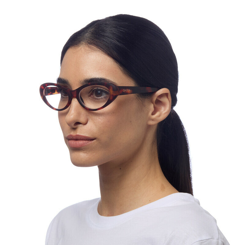 okkia okkia occhiale da lettura mod lina cat eye classic havana diottrie 2 50