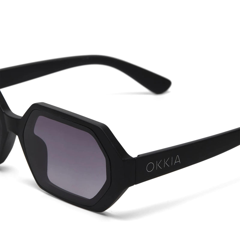 okkia okkia occhiale da sole premontato esagonale mod andrea black ean 8055773193734