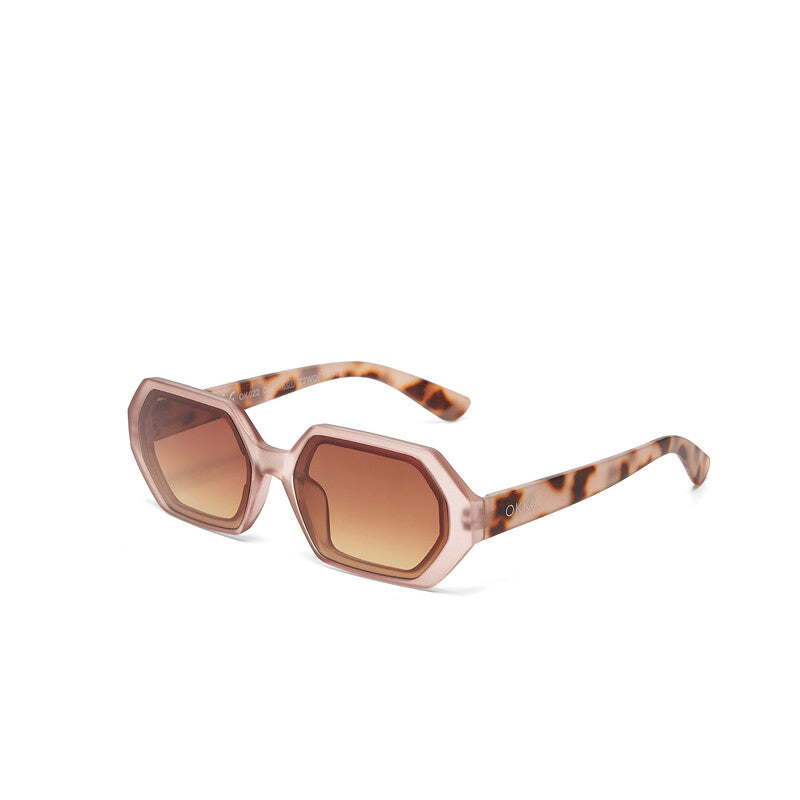 okkia okkia occhiale da sole premontato esagonale mod andrea soft touch pink havana lenti brown gradiant ean 8055773193789