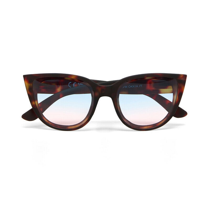 okkia okkia occhiale da sole premontato gatto lite mod silvia soft touch havana lenti blue pink ean 8056211375361