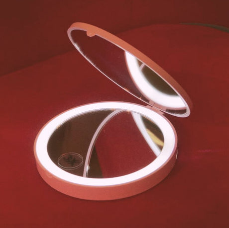 piu forty 40 piu forty 40 specchio richiudibile rotondo portatile con led lady boss rosa ean 8055773198371