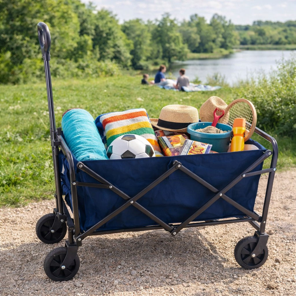 regalo italiano regalo italiano carretto pieghevole 79 x 49 cm h 90 cm blu ean 8057586034273