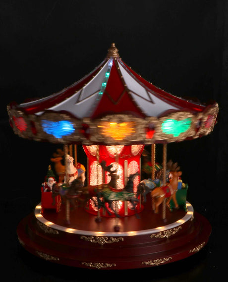 regalo italiano regalo italiano giostra carillon natale con 133 led d 44 cm h 47 cm rosso ean 8057586155237