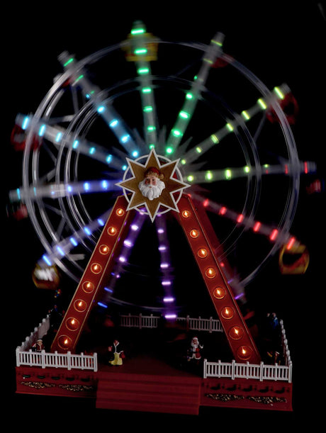 regalo italiano regalo italiano giostra natale con 100 led 57 x 25 cm h 64 cm rosso ean 8057586155251