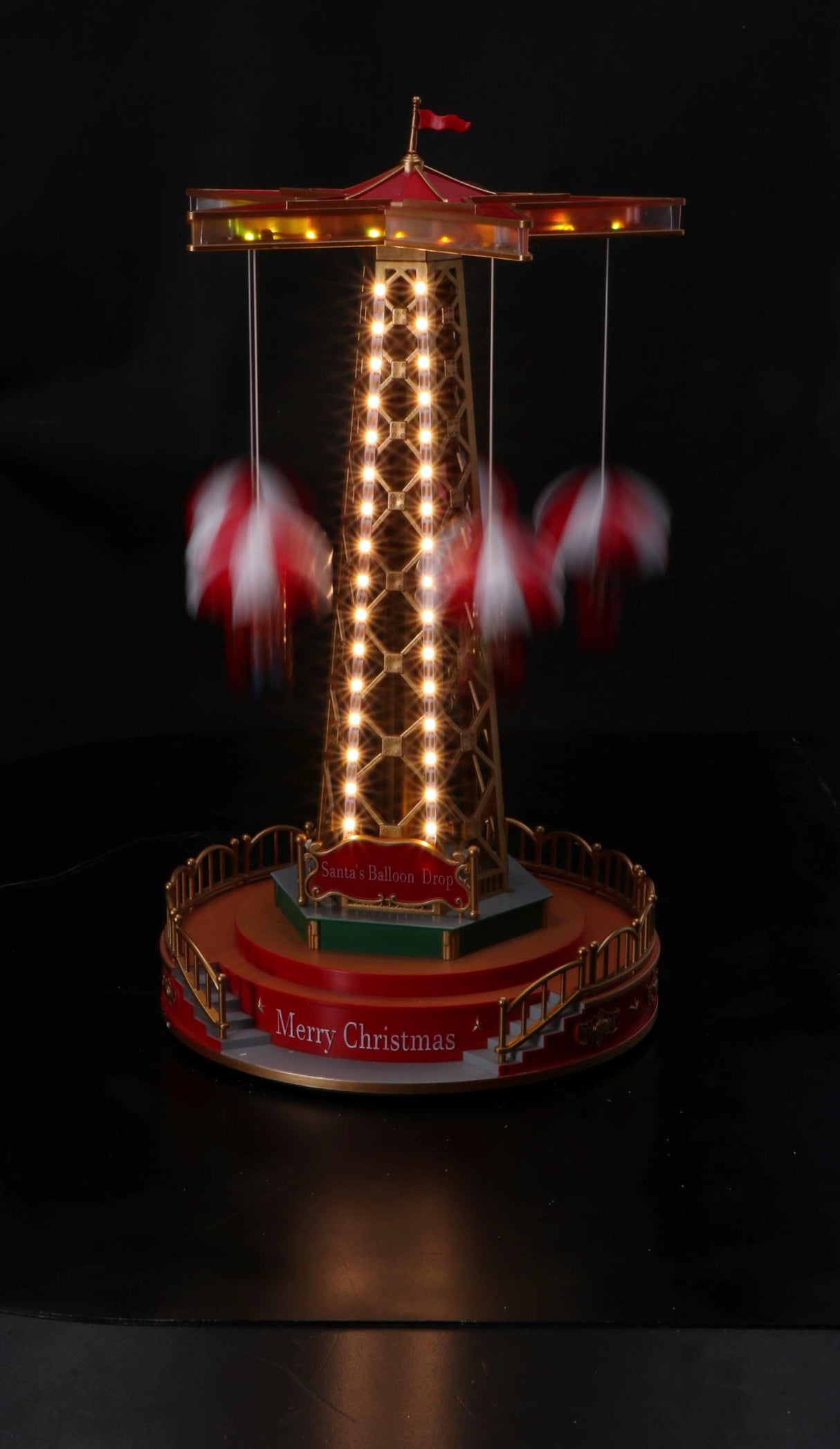 regalo italiano regalo italiano giostra natale con 59 led d 25 cm h 45 cm rosso ean 8057586155244