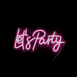 regalo italiano regalo italiano insegna neon led lets party 18 x 40 cm decorazione luminosa da parete ean 8057586212213