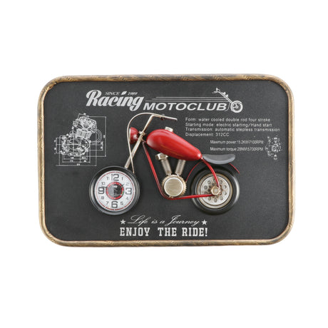 regalo italiano regalo italiano orologio decorativo moto vintage in metallo 45 x 30 x 7 cm colori assortiti 1 pz ean 8057586192003