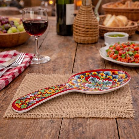 regalo italiano regalo italiano posa cucchiaio in melamina 10 x 28 cm h 3 cm rosso blu ean 8057586160484