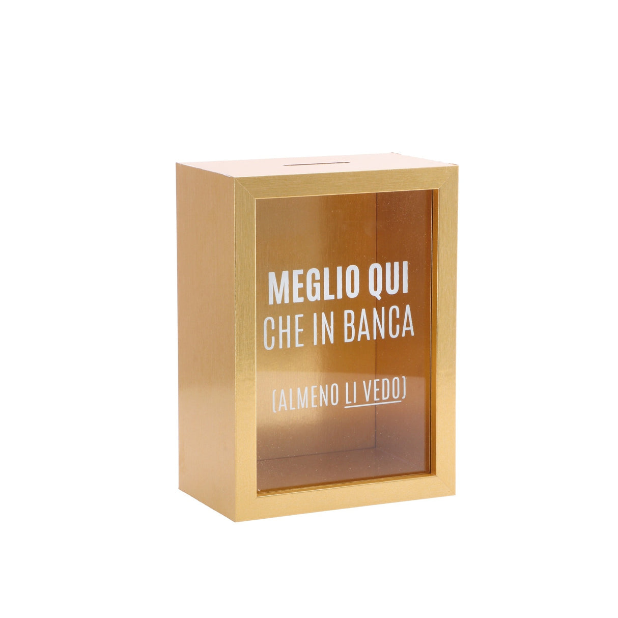 regalo italiano regalo italiano salvadanaio mdf e vetro ass 13 x 8 cm h 16 cm porta risparmi decorativo moderno casa 1 pz ean 8057586200920