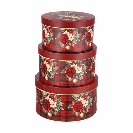 regalo italiano regalo italiano set 3 scatole tonde di natale cartone ass rosso o verde 1 pz ean 8057586117570