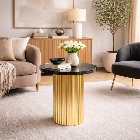 regalo italiano regalo italiano tavolino ferro e marmo nero d 41 cm h48 cm tavolino design moderno elegante arredo casa ean 8057586189584