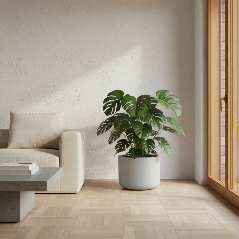 Vaso liscio TeraPlast Pulse 50 cm Silver Fog: resina riciclabile, 50 L, sovrapponibile con Moon ed Echo. Indoor e outdoor. Composizioni modulari. ean 8051560280243