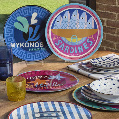 tognana tognana sottopiatto righe serving summer time 33 cm decorativo polipropilene azzurro ean 8056444550399