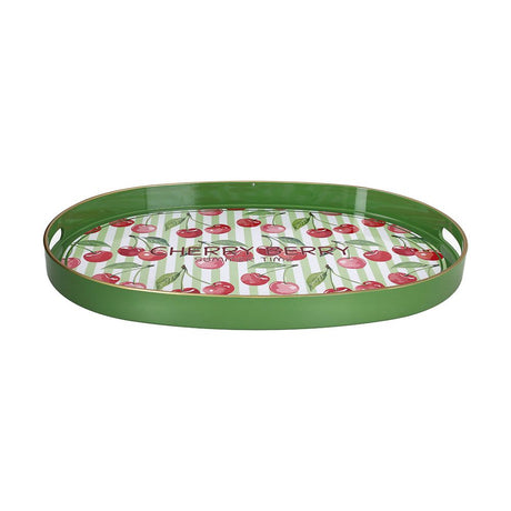 tognana tognana vassoio ovale cherry serving summer time 44 x 30 cm decorativo polipropilene verde ean 8056444556650