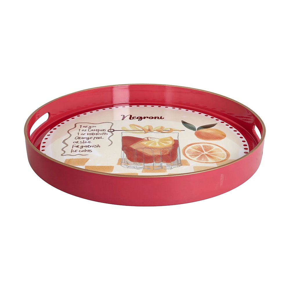 tognana tognana vassoio rotondo negroni serving summer time d 38 cm decorativo polipropilene rosso ean 8056444550313