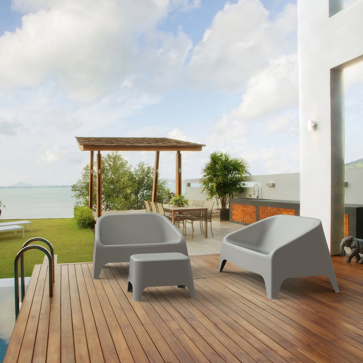 toomax toomax divano matera 2 posti grigio tortora divano da esterno resistente ai raggi uv ean 8009371095914