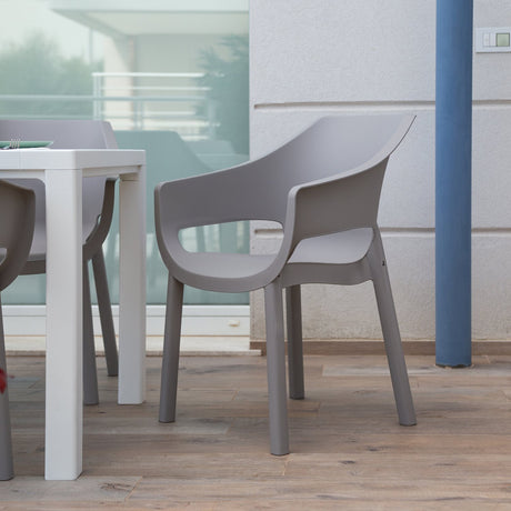 toomax toomax sedia luna grigio tortora in plastica da esterno impilabile e resistente ai raggi uv ean 8009371096324
