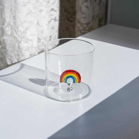 wd lifestyle wd lifestyle bicchiere vetro borosilicato cc 250 ml decoro arcobaleno ean 8055035684321
