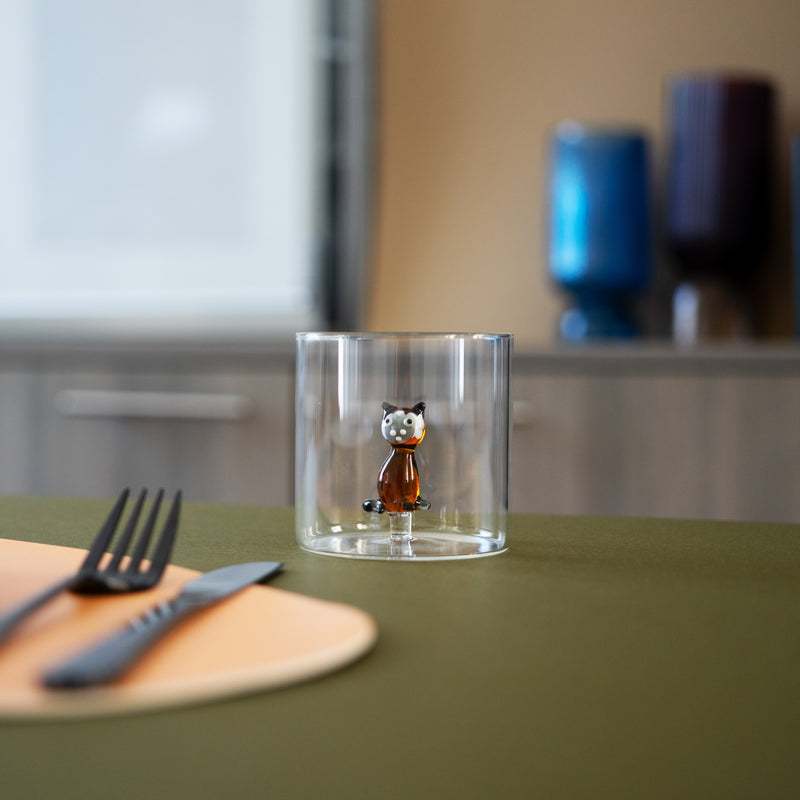 wd lifestyle wd lifestyle bicchiere vetro borosilicato cc 250 ml decoro gatto siamese ean 8053300577286