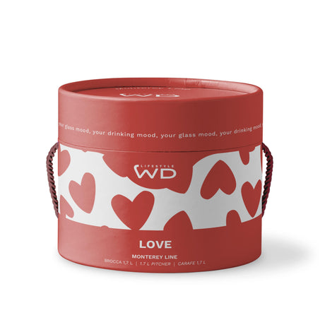 wd lifestyle wd lifestyle brocca vetro borosilicato cc 17 lt decoro cuore rosso ean 8055035681412