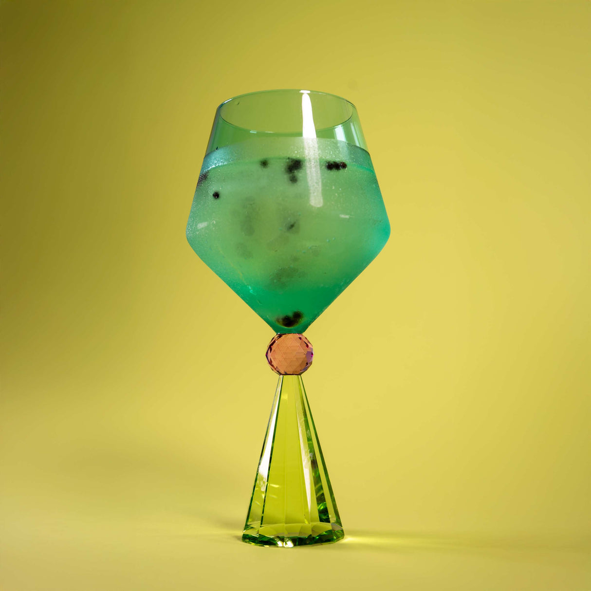 wd lifestyle wd lifestyle calice per gin tonic in verto base effetto diamante verde azzurro ean 8055035683973